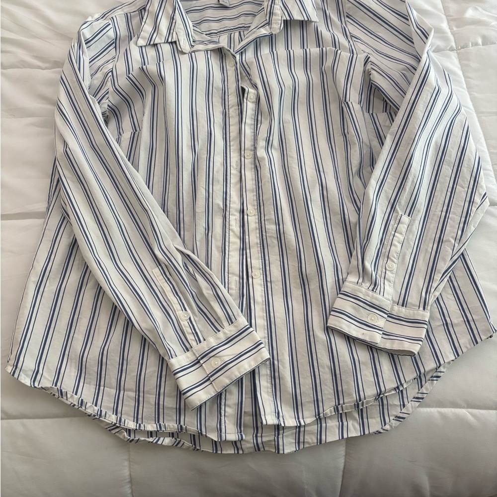 Nine West Striped Button-Up Shirt